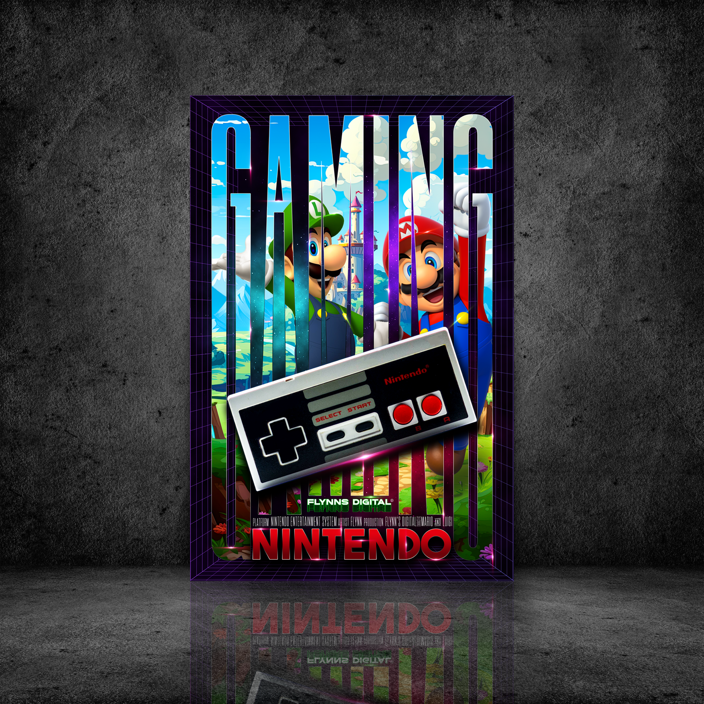 Mario & Luigi NES Game Cover Art Poster - Retro Flynn