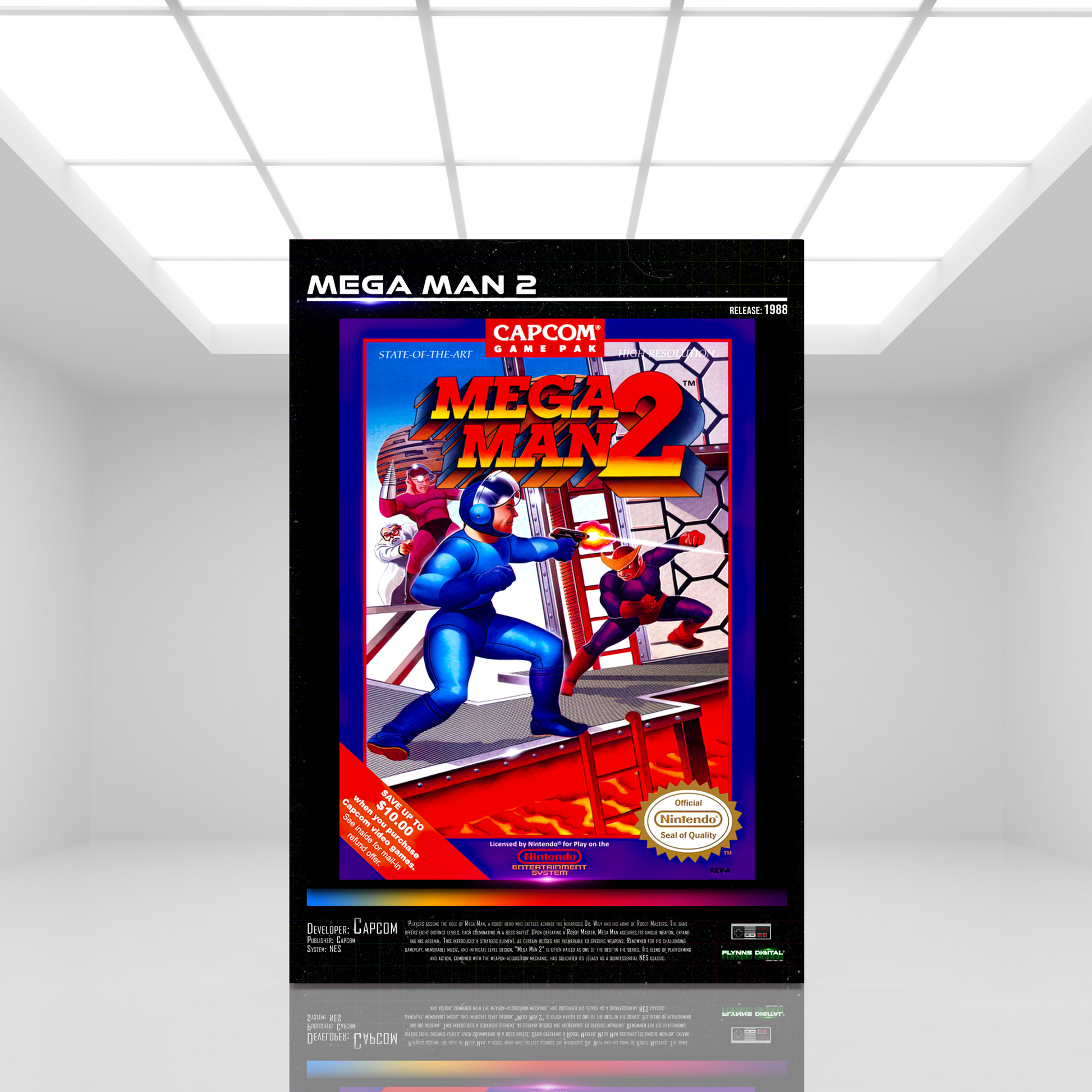 Mega Man 2 NES Game Cover Art Poster - Retro Flynn