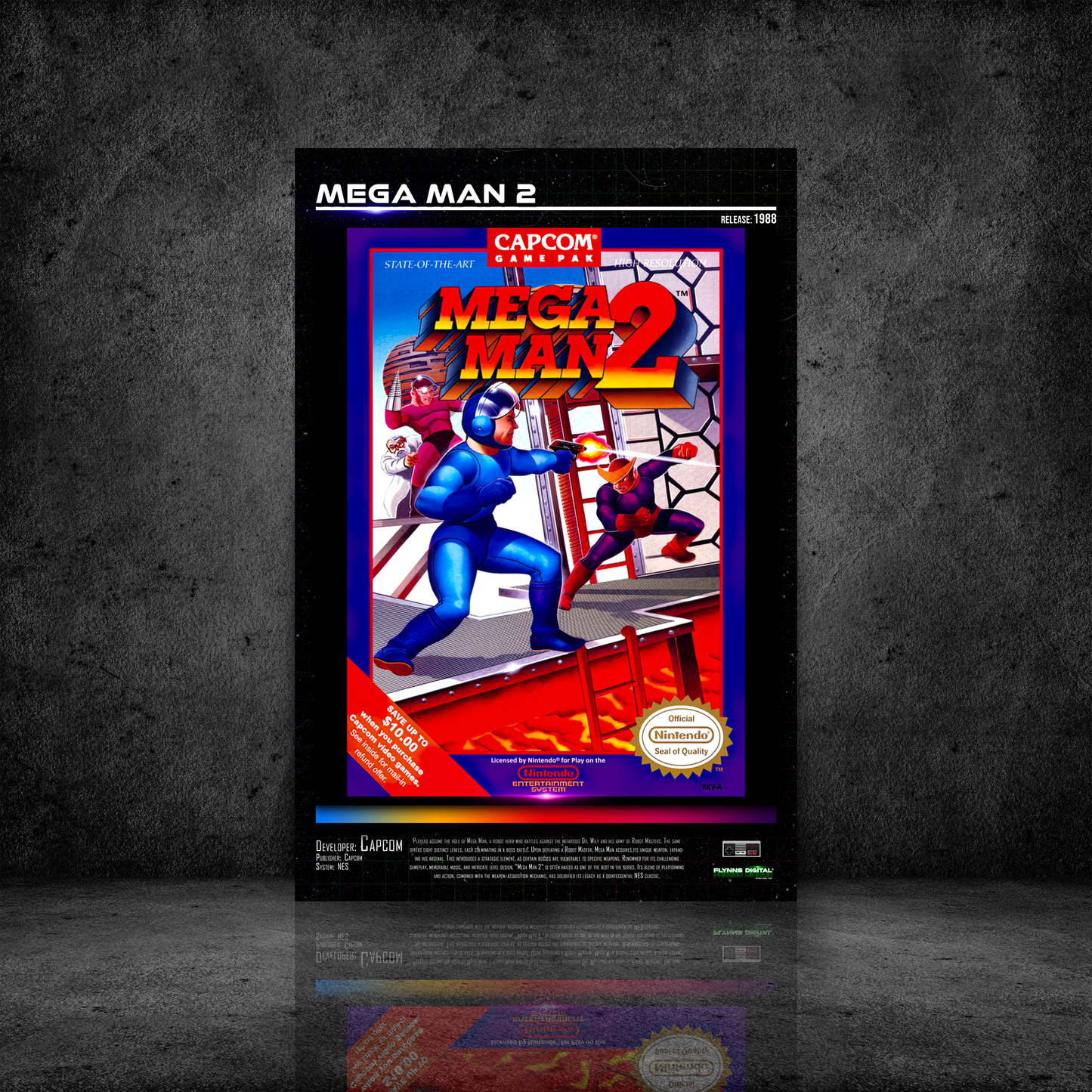 Mega Man 2 NES Game Cover Art Poster - Retro Flynn