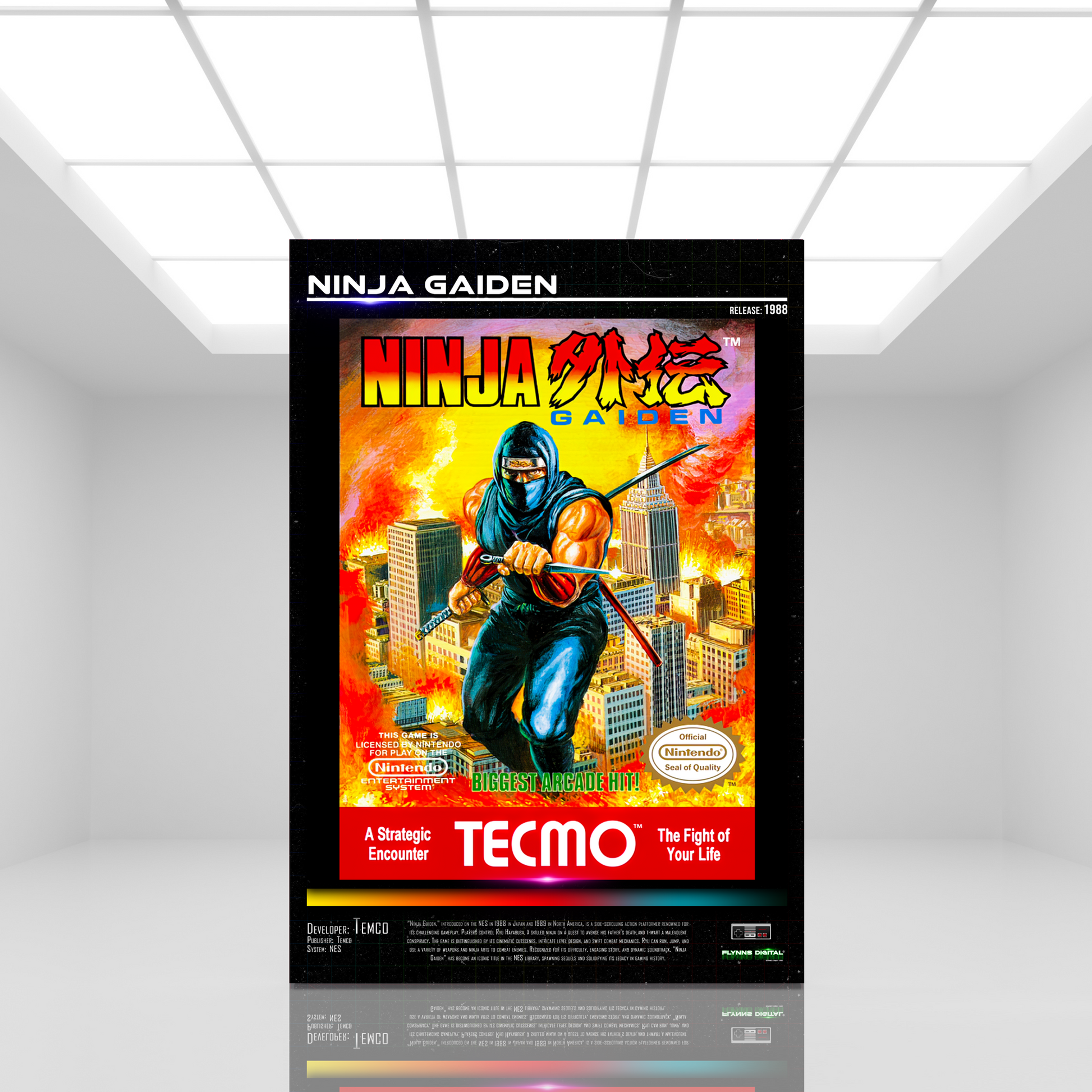 Ninja Gaiden NES Game Cover Art Poster - Retro Flynn