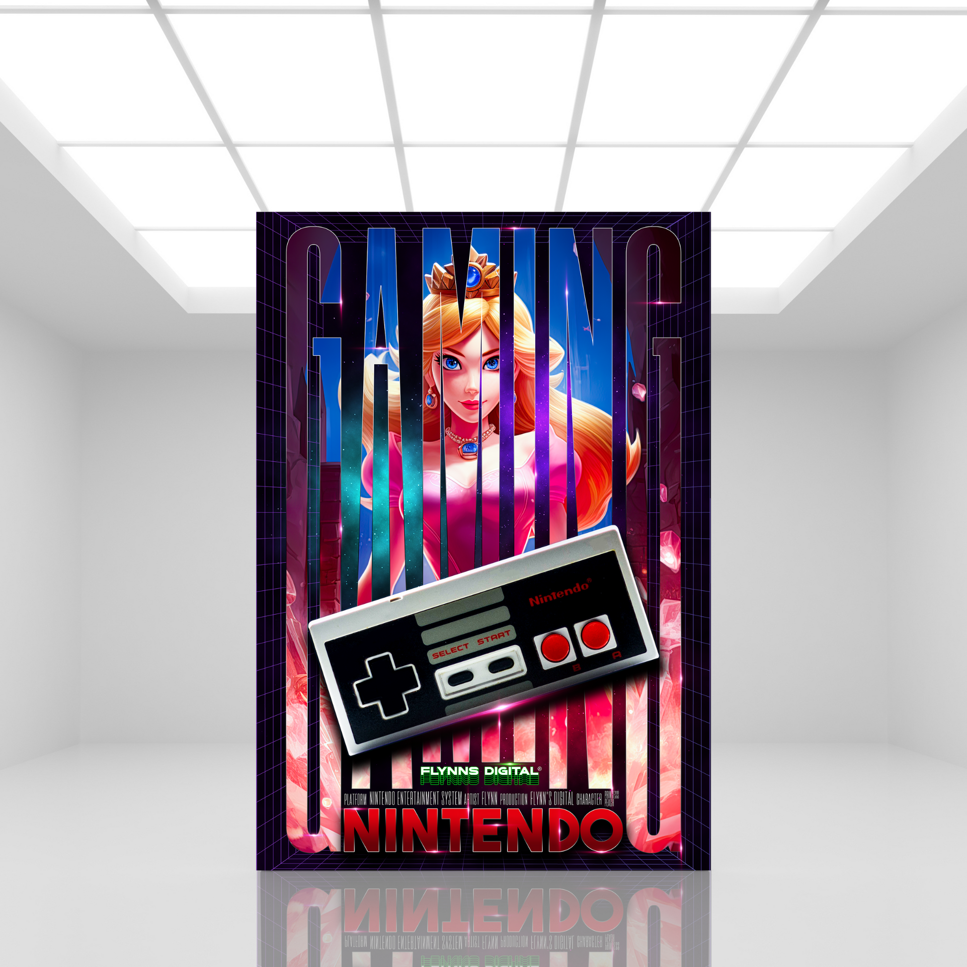 Princess Peach NES Gaming Poster - Retro Flynn