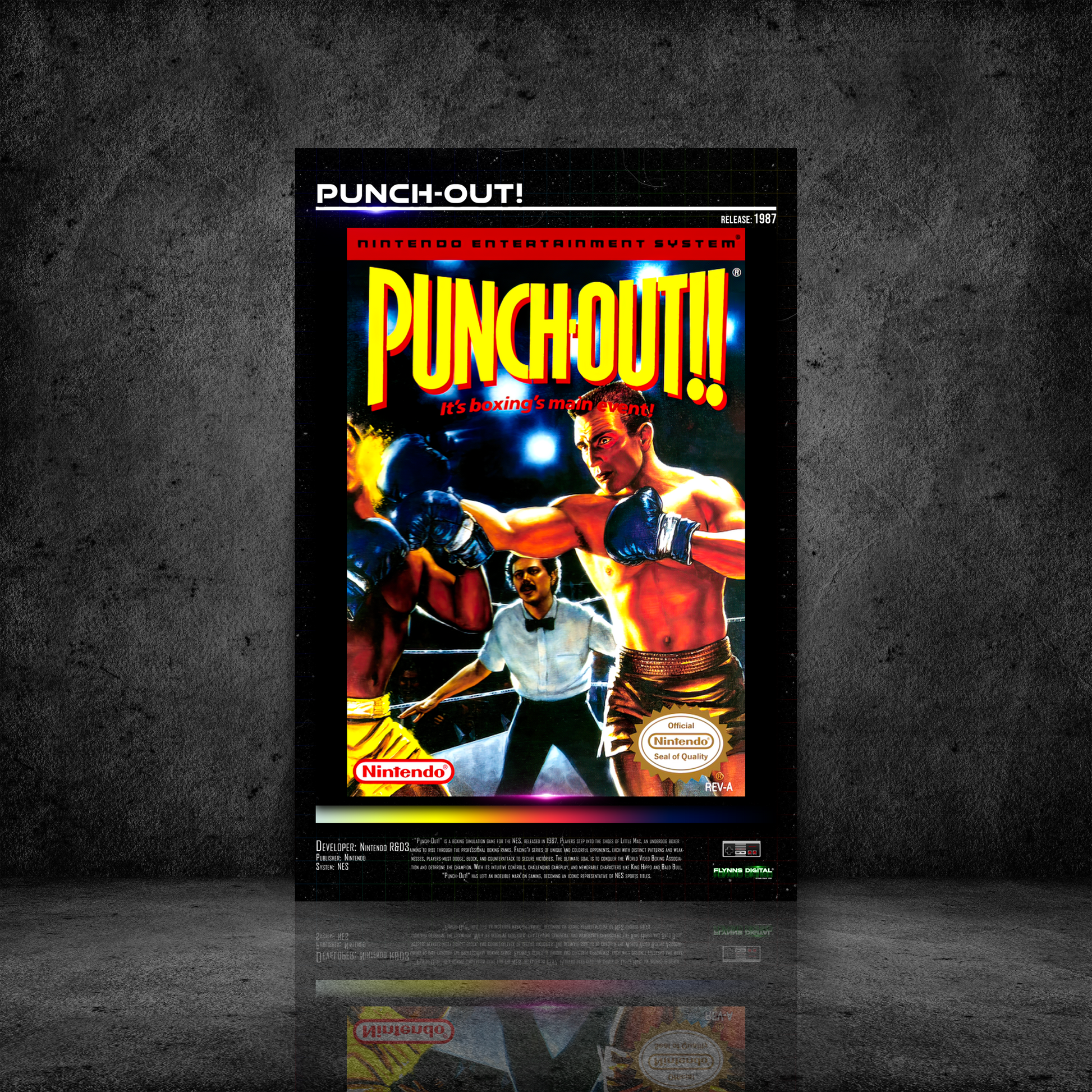 Punch-Out NES Game Cover Art Poster - Retro Flynn