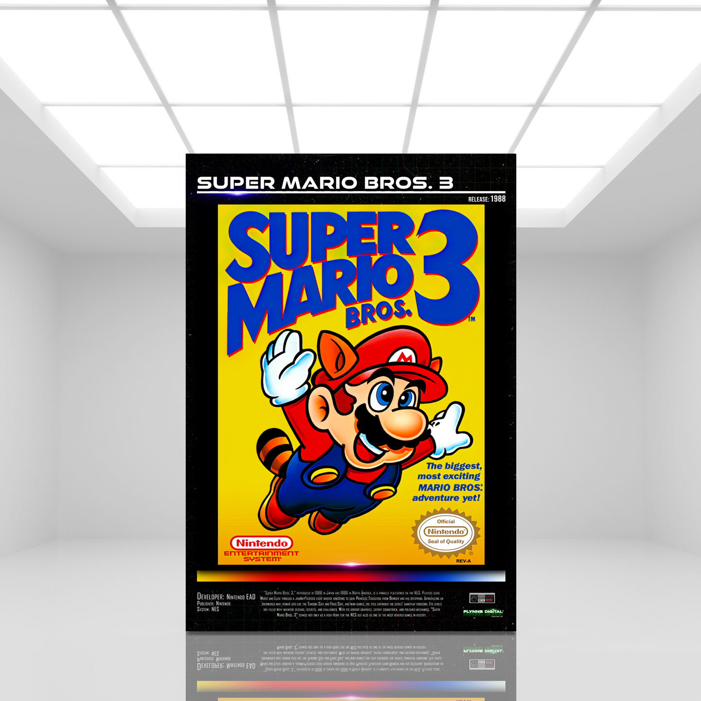 Super Mario Bros. 3 NES Game Cover Art Poster - Retro Flynn