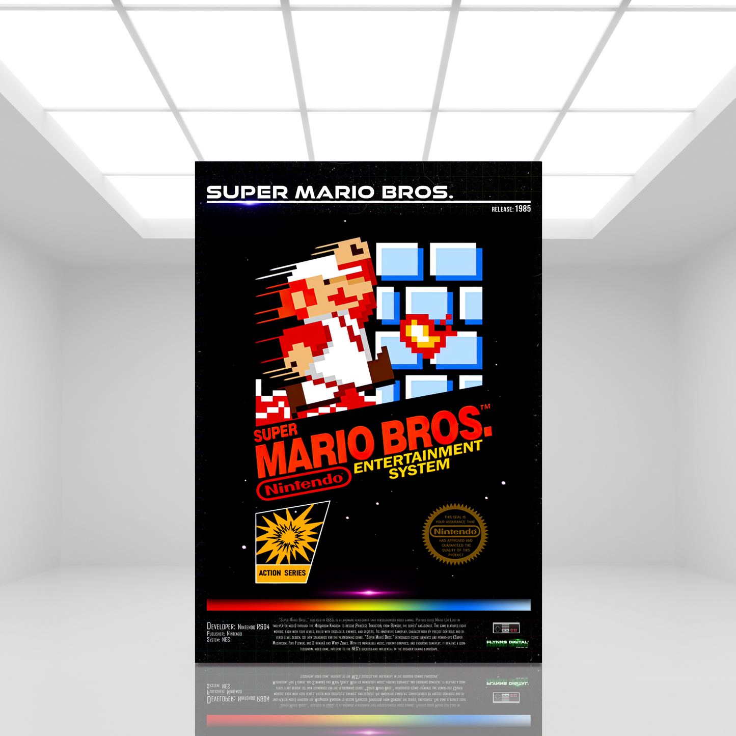 Super Mario Bros. NES Game Cover Art Poster - Retro Flynn