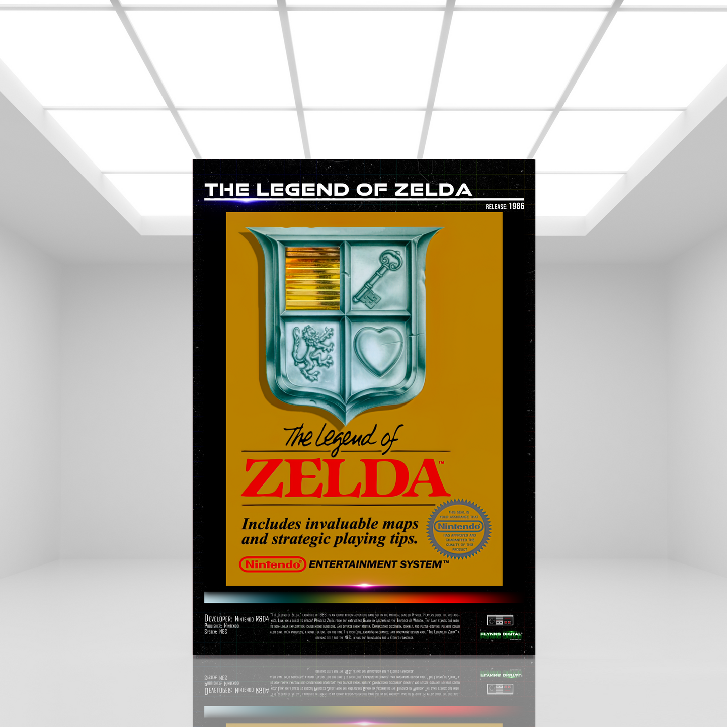 The Legend of Zelda NES Game Cover Art Poster - Retro Flynn