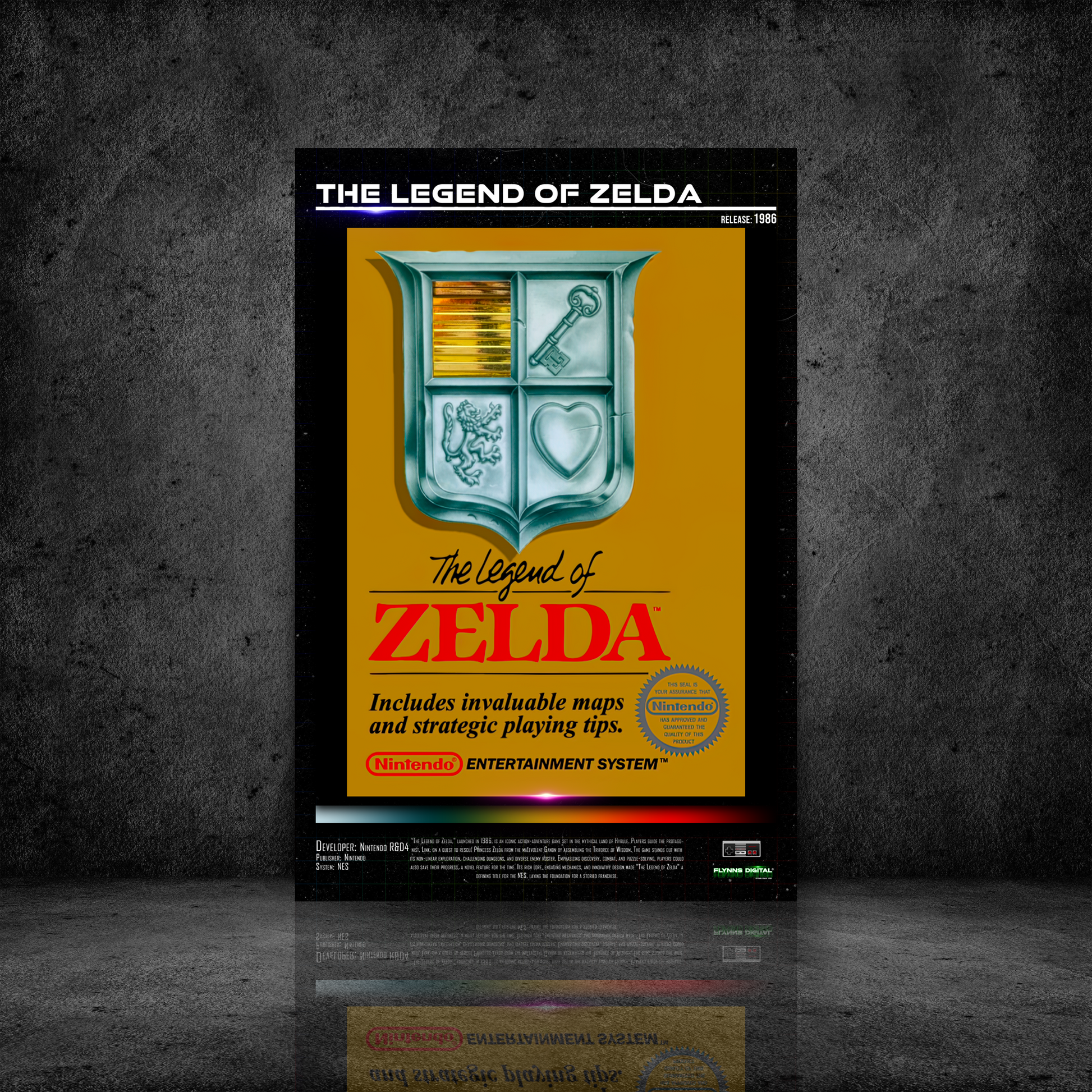 The Legend of Zelda NES Game Cover Art Poster - Retro Flynn