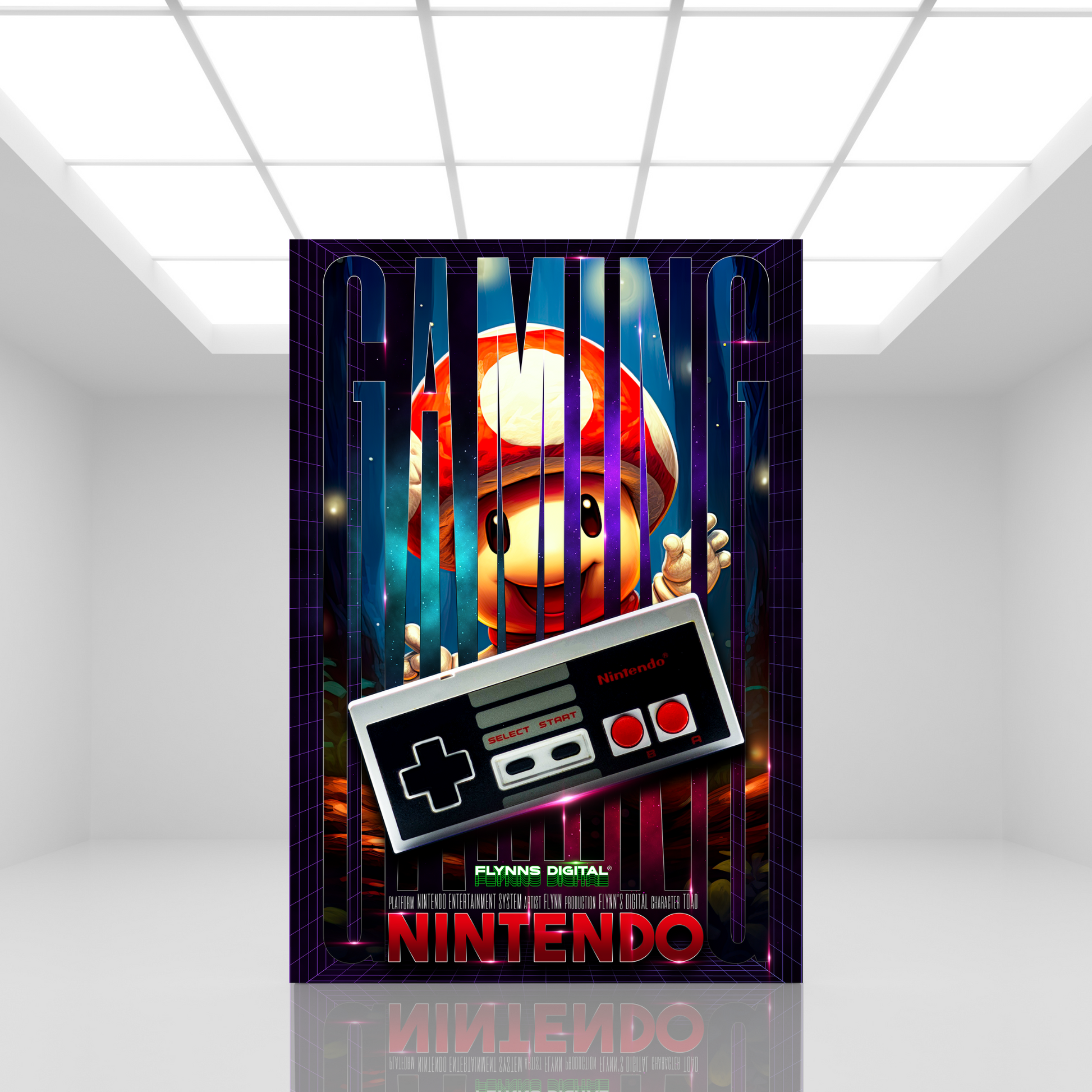 Toad NES Gaming Poster - Retro Flynn