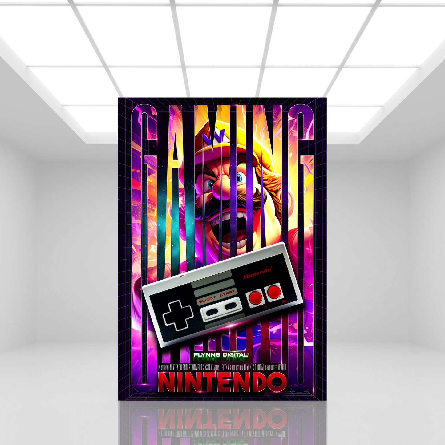 Wario NES Gaming Poster - Retro Flynn