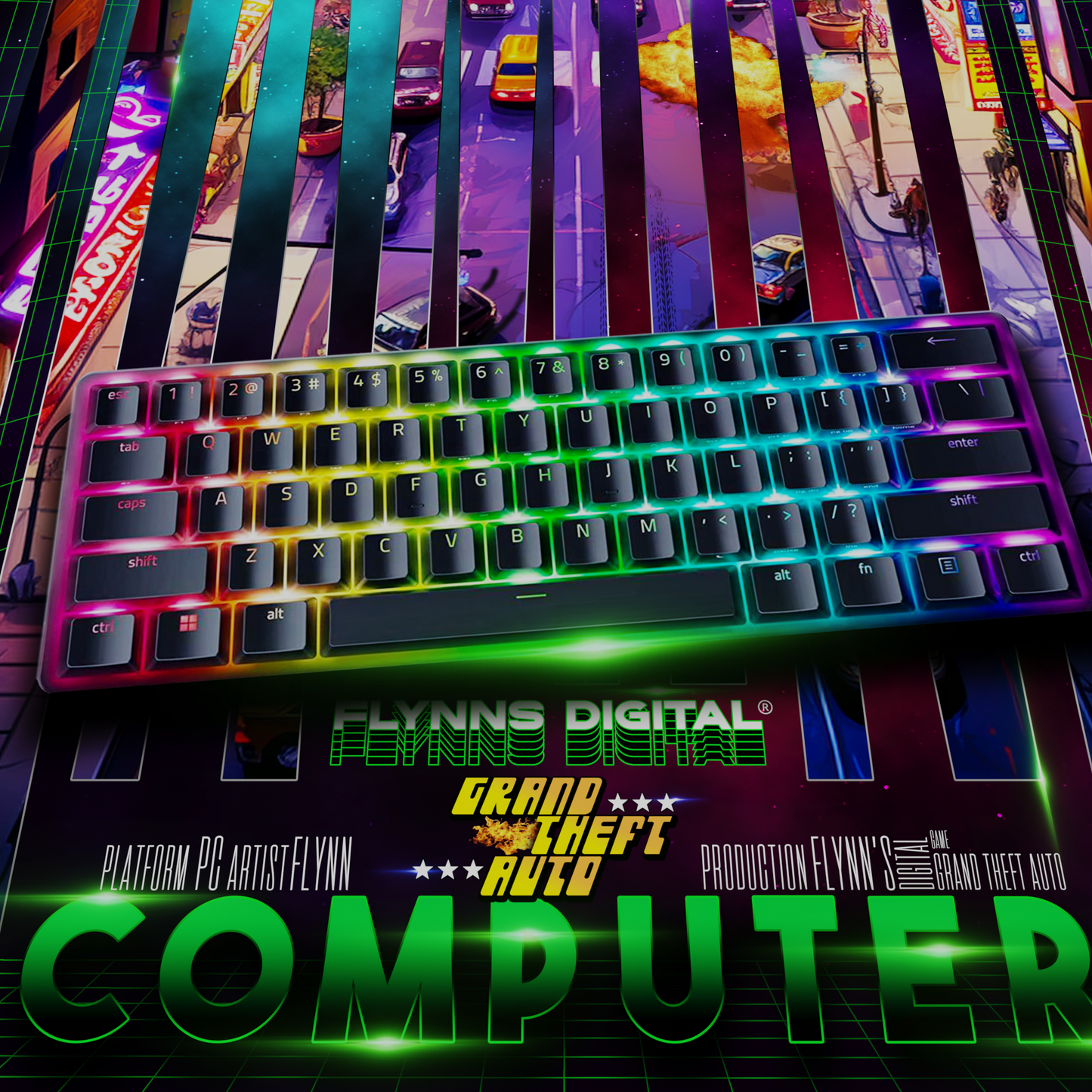 Cyberpunk 2077 PC Gamer Poster - Retro Flynn