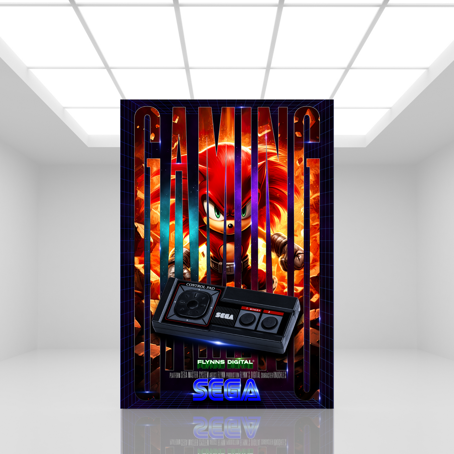 Knuckles SEGA Master System Gaming Poster - Retro Flynn