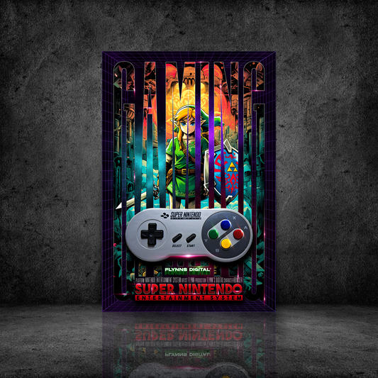 Legend of Zelda SNES Gaming Poster - Retro Flynn