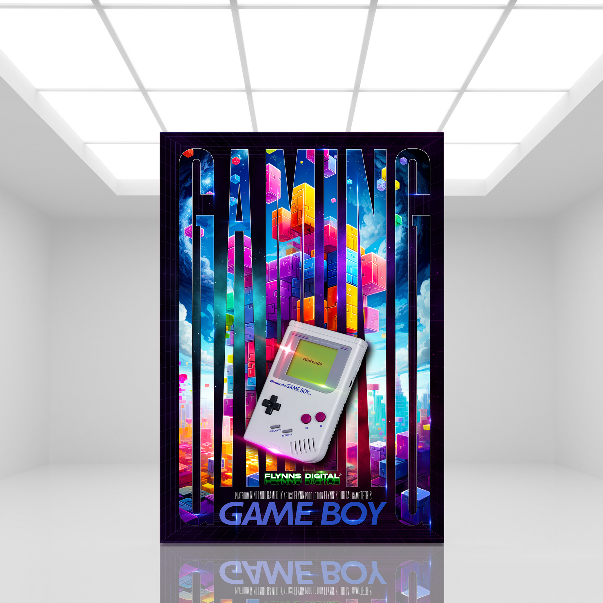 Tetris Gameboy Gaming Poster - Retro Flynn